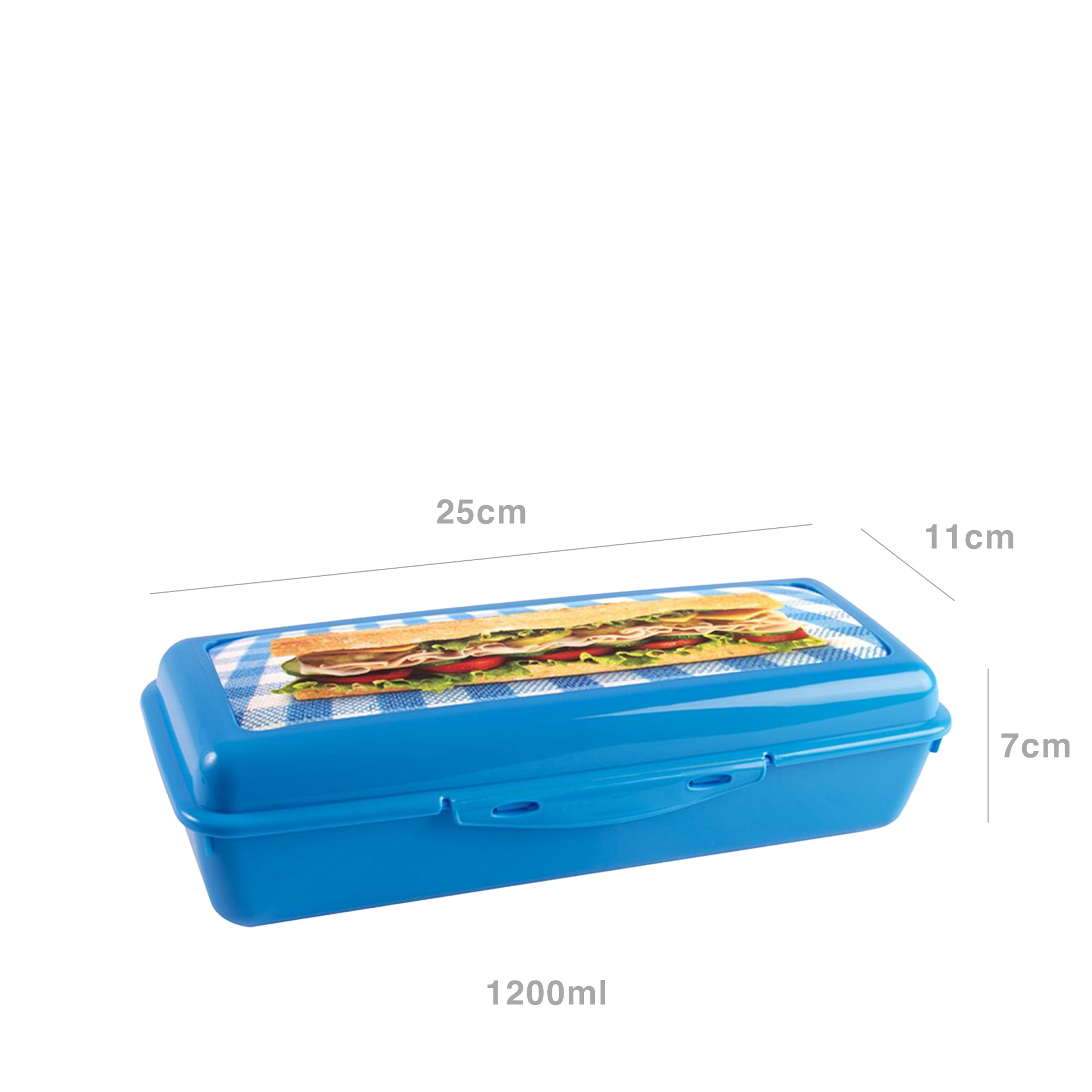 Caixa Hermética Hega para Sandes 1200ml 25X11X7cm