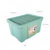 Caixa Arrumos New Box com Fechos Verde 16l 39.6X29.6X21.5cm Caixa Arrumos New Box com Fechos Verde 16l 39.6X29.6X21.5cm
