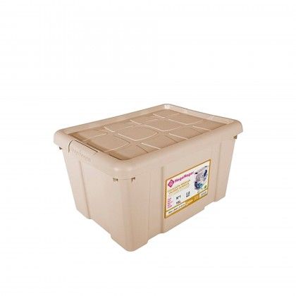 Caixa Arrumos New Box com Fechos Bege 16l 39.6X29.6X21.5cm