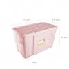 Caixa Arrumos New Box com Fechos e Rodas Rosa 90l 73.2X41.2X31cm Caixa Arrumos New Box com Fechos e Rodas Rosa 90l 73.2X41.2X31cm