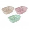 Cesto Multiusos Plstico Rattan Oval Multicor 2000ml 18.4X25.6X7.4cm