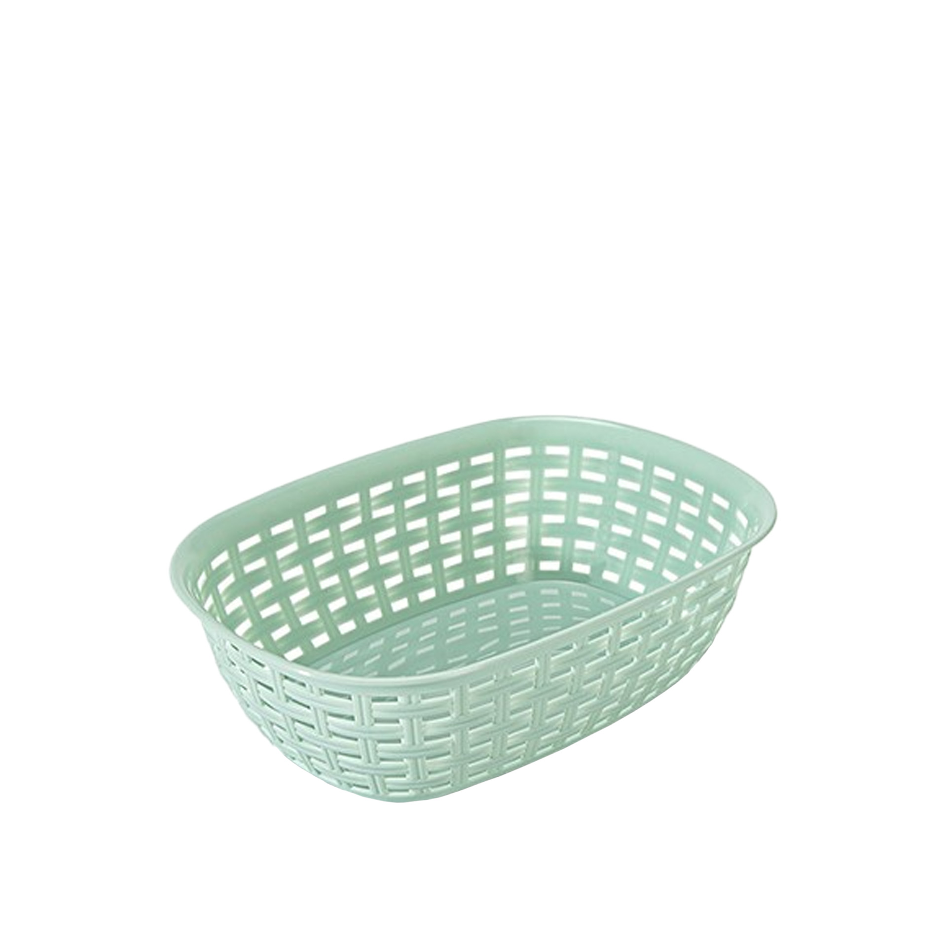 Cesto Multiusos Plástico Rattan Oval Multicor 2000ml 18.4X25.6X7.4cm