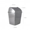 Papeleira Tampa Basculante Segre Quadrada Prata 1100ml 13.5X11.5X17cm