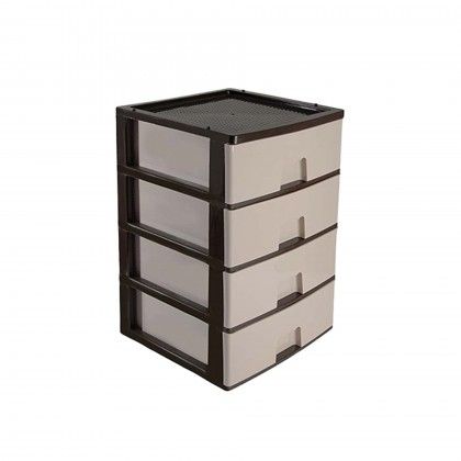 Caixa Organizadora Eiffel com 4 Gavetas Castanho 38X38X58.2cm Caixa Organizadora Eiffel com 4 Gavetas Castanho 38X38X58.2cm