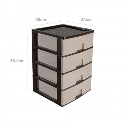 Caixa Organizadora Eiffel com 4 Gavetas Castanho 38X38X58.2cm Caixa Organizadora Eiffel com 4 Gavetas Castanho 38X38X58.2cm