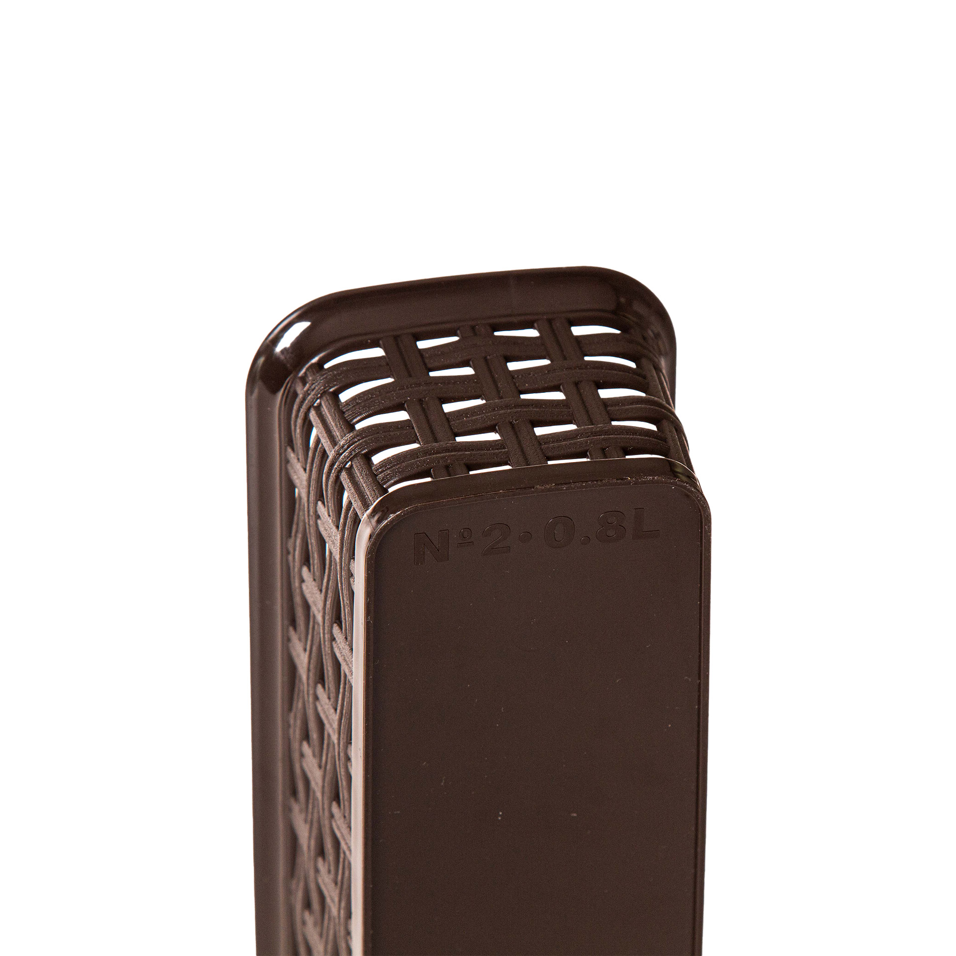 Cesto Multiusos Plástico Rattan Retangular Castanho 800ml 24.2X8X6cm