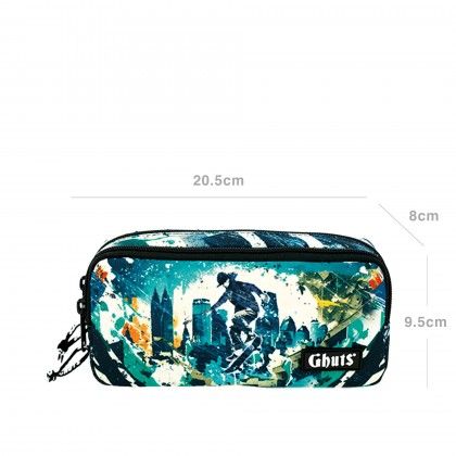 Estojo Duplo Ghuts Skate Life 20.5X9.5X8cm Estojo Duplo Ghuts Skate Life 20.5X9.5X8cm