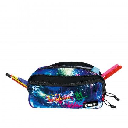 Estojo Duplo Ghuts Uk Girl 20.5X9.5X8cm Estojo Duplo Ghuts Uk Girl 20.5X9.5X8cm