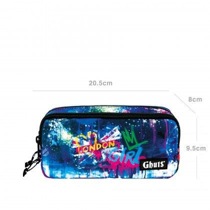 Estojo Duplo Ghuts Uk Girl 20.5X9.5X8cm Estojo Duplo Ghuts Uk Girl 20.5X9.5X8cm