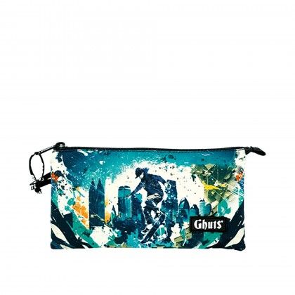 Estojo Triplo Ghuts Skate Life 22.5X12X4cm Estojo Triplo Ghuts Skate Life 22.5X12X4cm