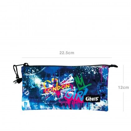 Estojo Triplo Ghuts Uk Girl 22.5X12X4cm Estojo Triplo Ghuts Uk Girl 22.5X12X4cm