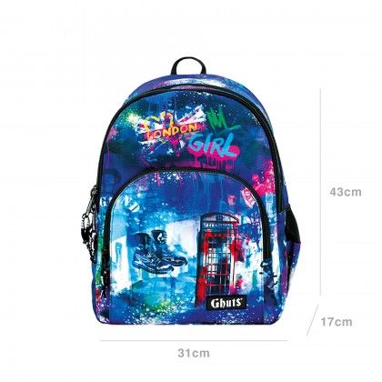 Mochila Escolar Ghuts Uk Girl 31X43X17cm