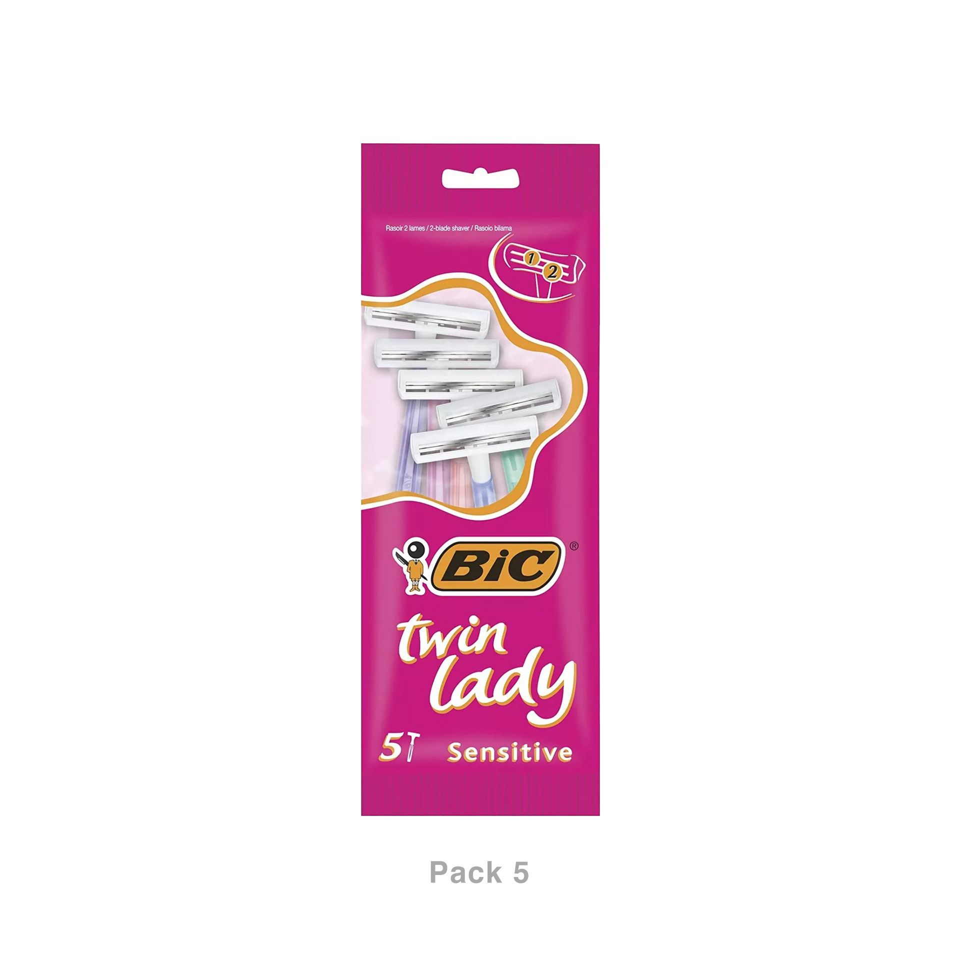 Lâmina Depiladora Descartável Bic Twin Lady Pack 5