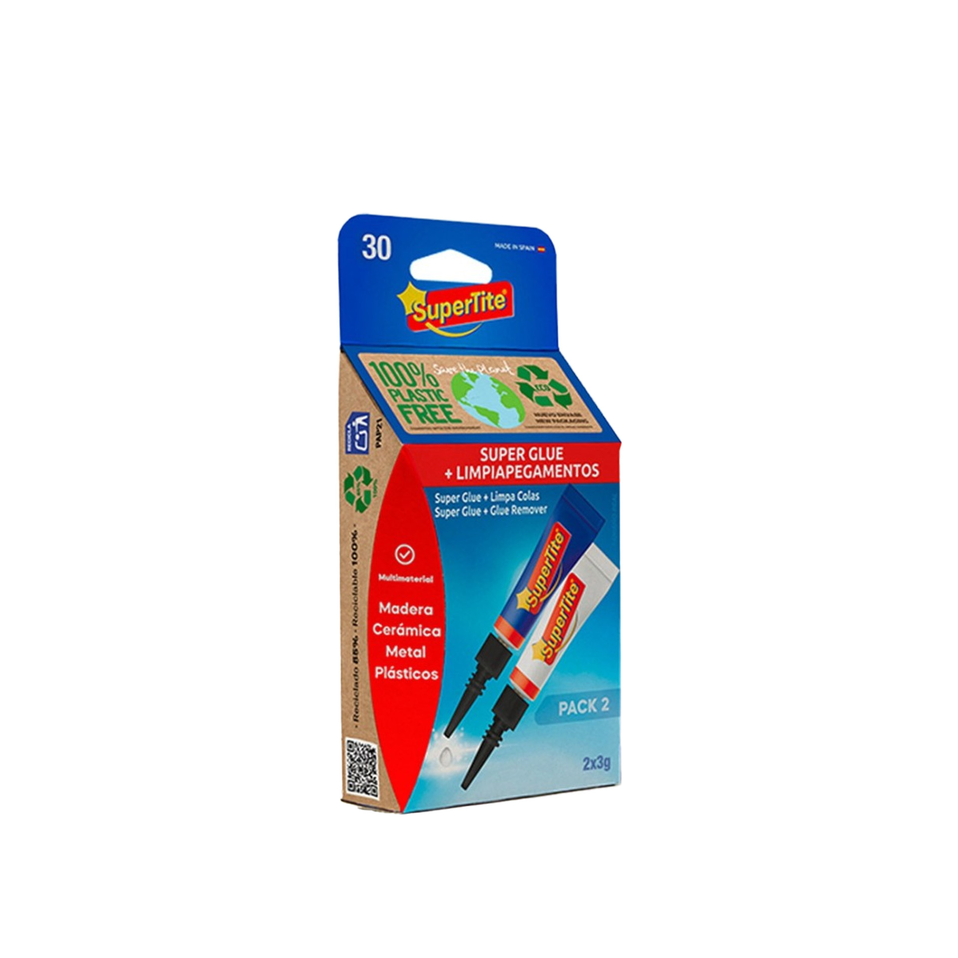 Conjunto Tubo Cola Instantânea + Tubo Limpa Cola Supertite 3gr