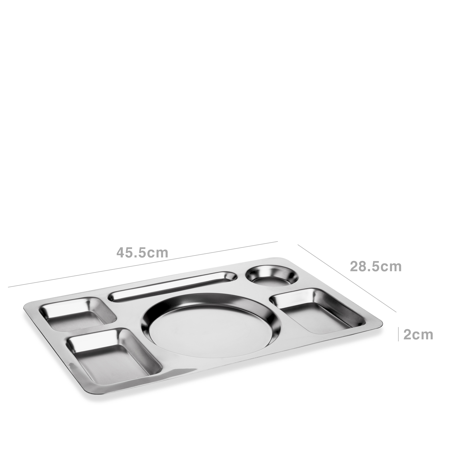 Travessa Buffet Inox Cookware 6 Divisões 45.5X28.5X2cm