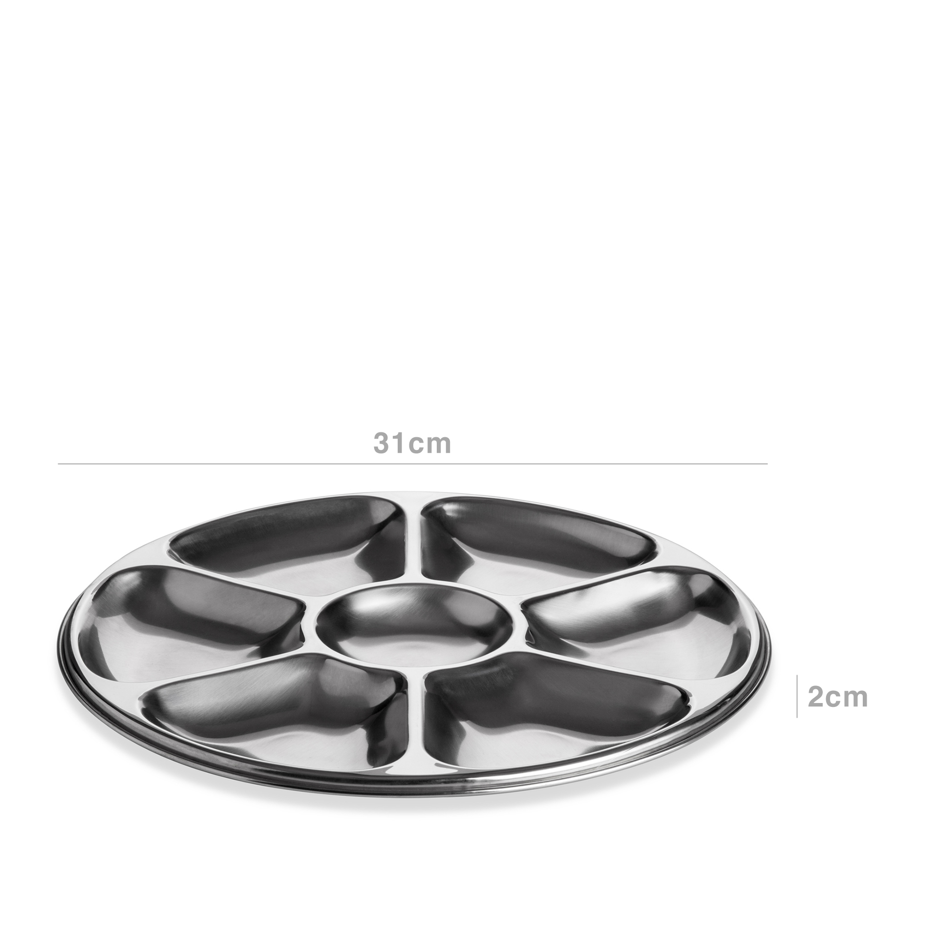 Travessa Buffet Inox Cookware 7 Divisões 31X2cm