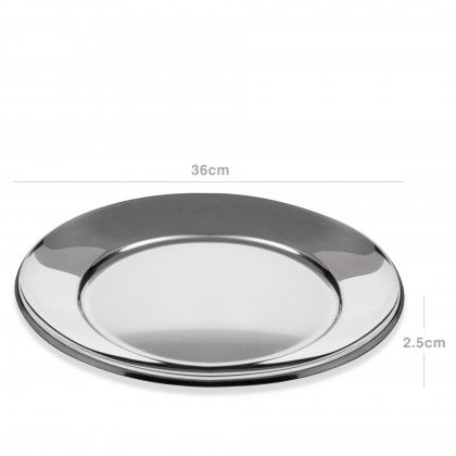 Prato Inox Gourmet Raso Redondo 36X2.5cm Prato Inox Gourmet Raso Redondo 36X2.5cm