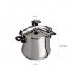 Panela Presso Inox Bojuda Redonda 7500ml 22X19.5cm