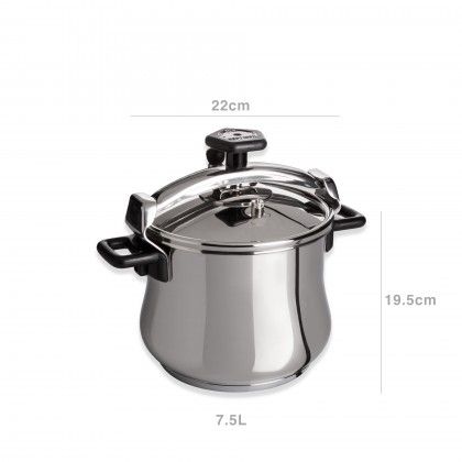 Panela Presso Inox Bojuda Redonda 7500ml 22X19.5cm