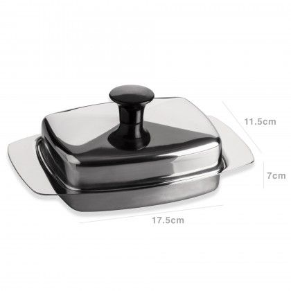 Manteigueira Inox Gourmet com Tampa 17.5X11.5X7cm