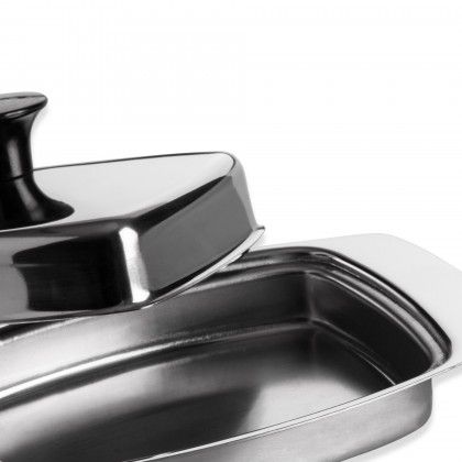 Manteigueira Inox Gourmet com Tampa 17.5X11.5X7cm