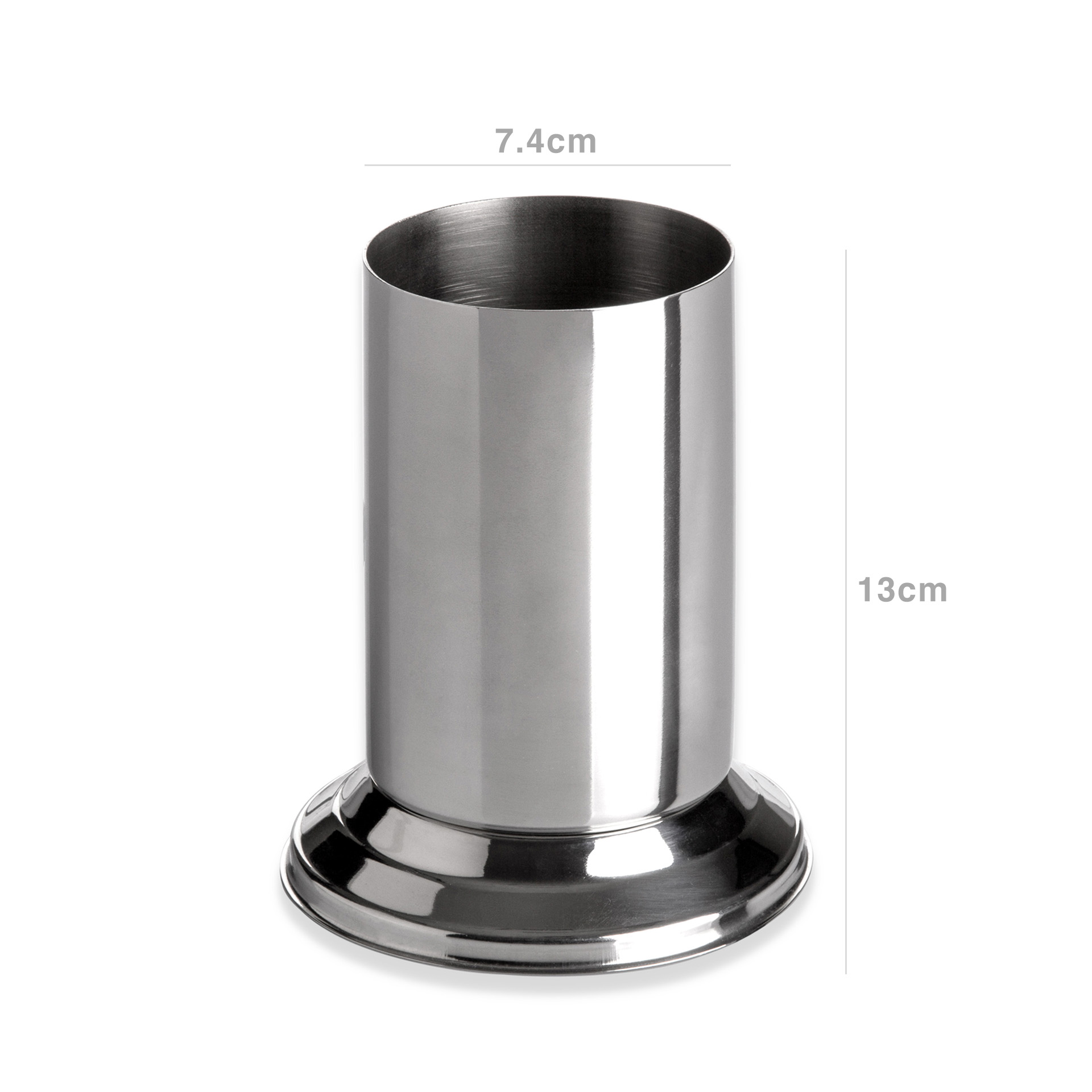 Copo Porta Palhinhas Inox Gourmet Redondo 7.5X13cm