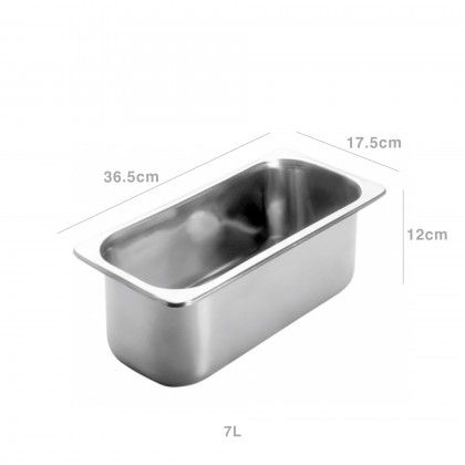 Cuvete Inox para Gelados 7L 36.5X17.5X12cm