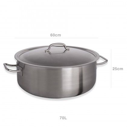 Caarola Inox Grand Gourmet Mdia com Asas N60 70L 60X25cm
