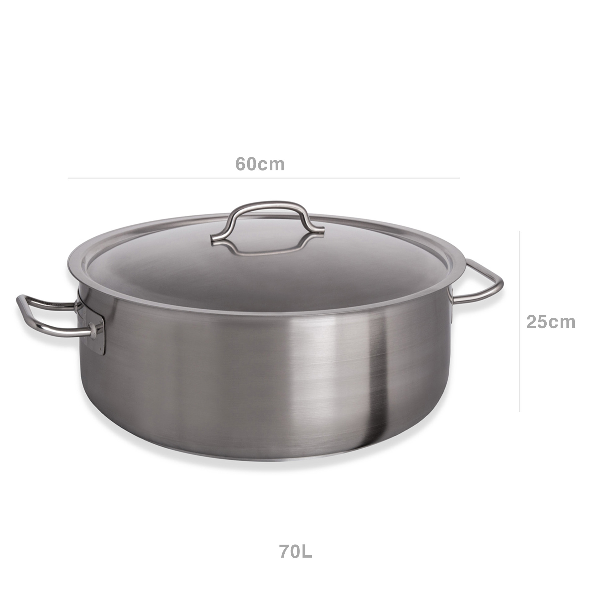 Caçarola Inox Grand Gourmet Média com Asas Nº60 70L 60X25cm