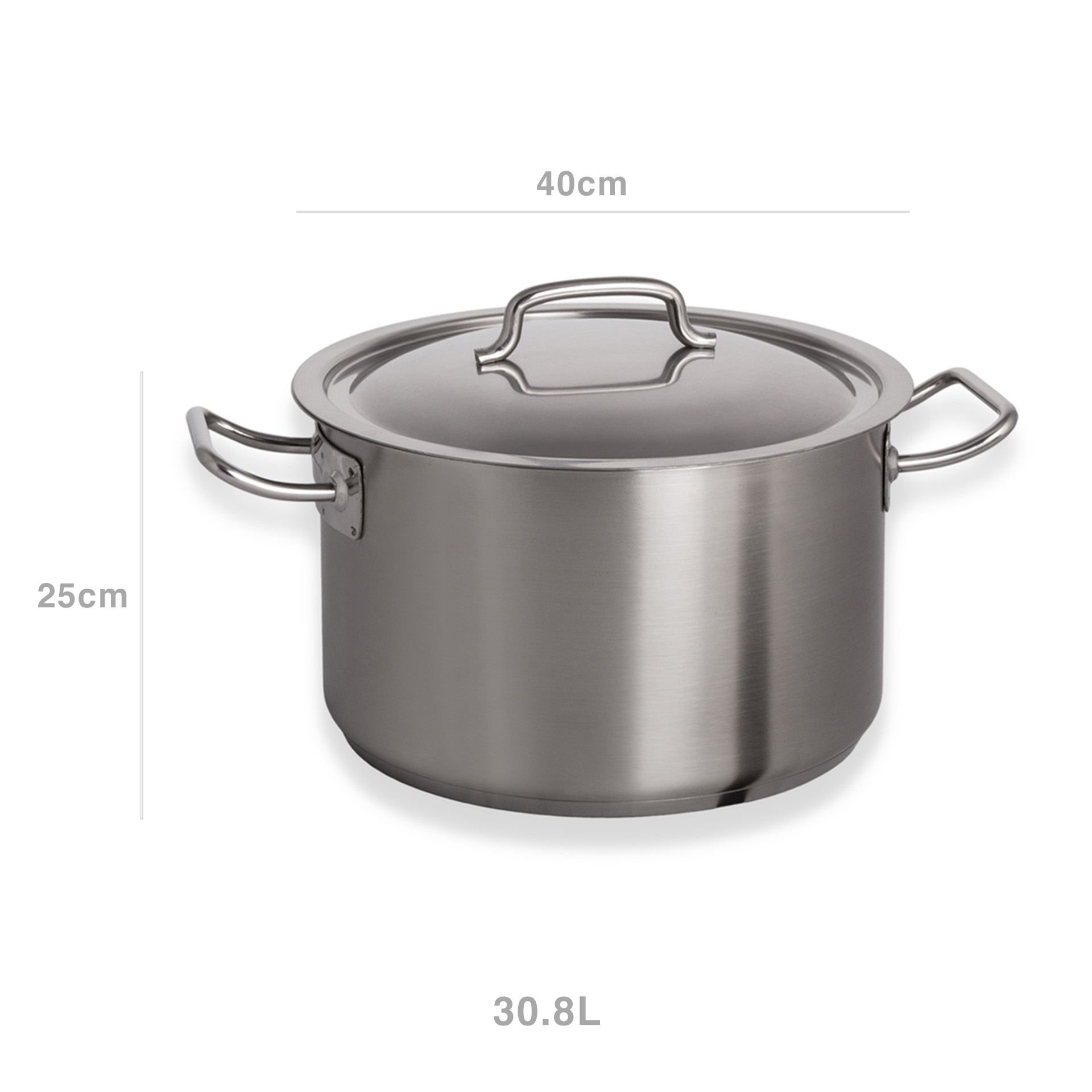 Caçarola Inox Grand Gourmet Alta com Asas Nº40 30.8L 40X25cm