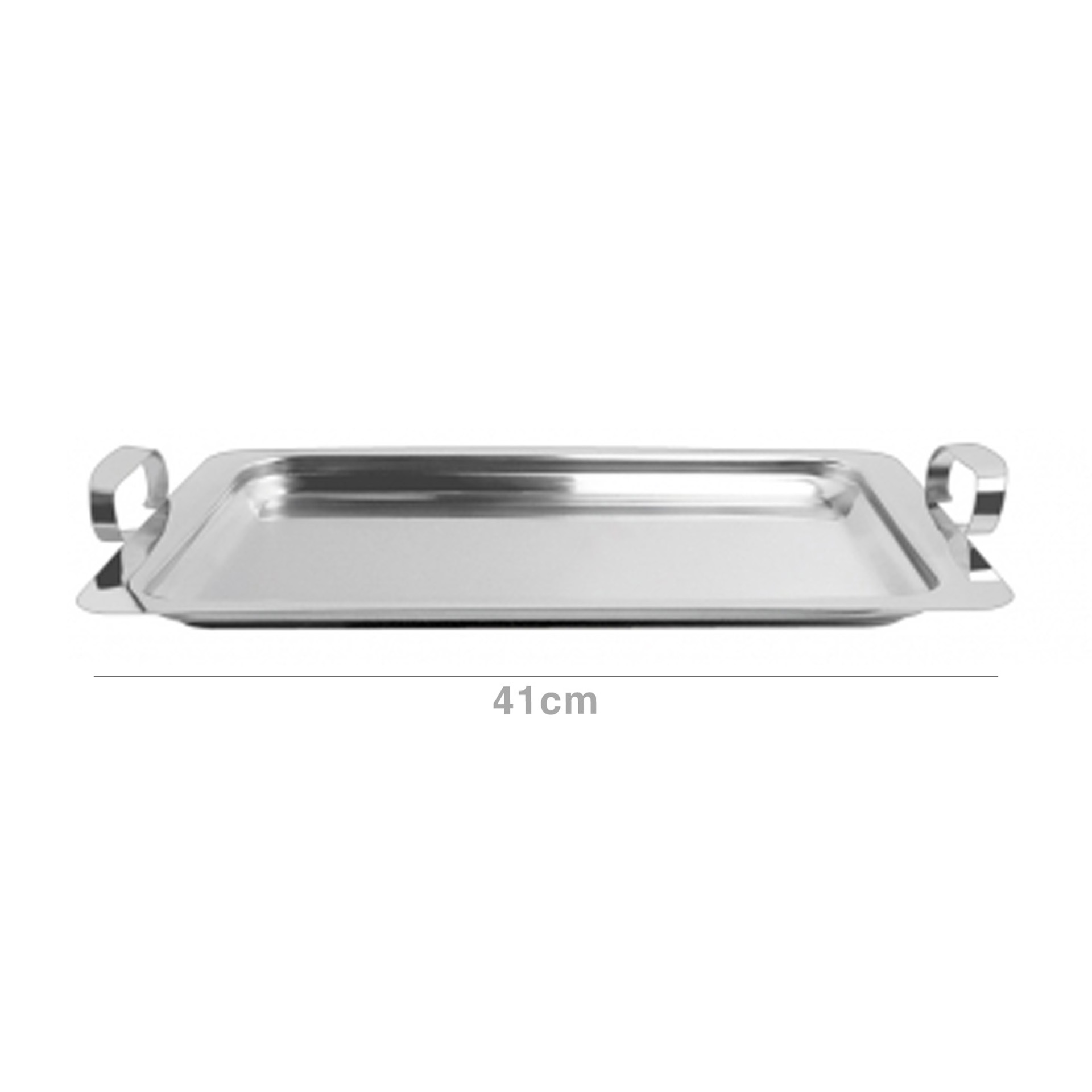 Bandeja Serviço Inox Gourmet Retangular 41X29X2.5cm
