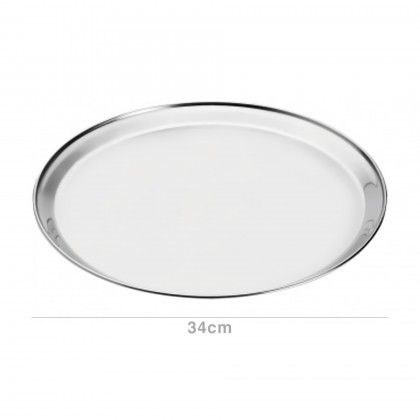 Bandeja Serviço Inox Gourmet Redonda 34X1.5cm Bandeja Serviço Inox Gourmet Redonda 34X1.5cm