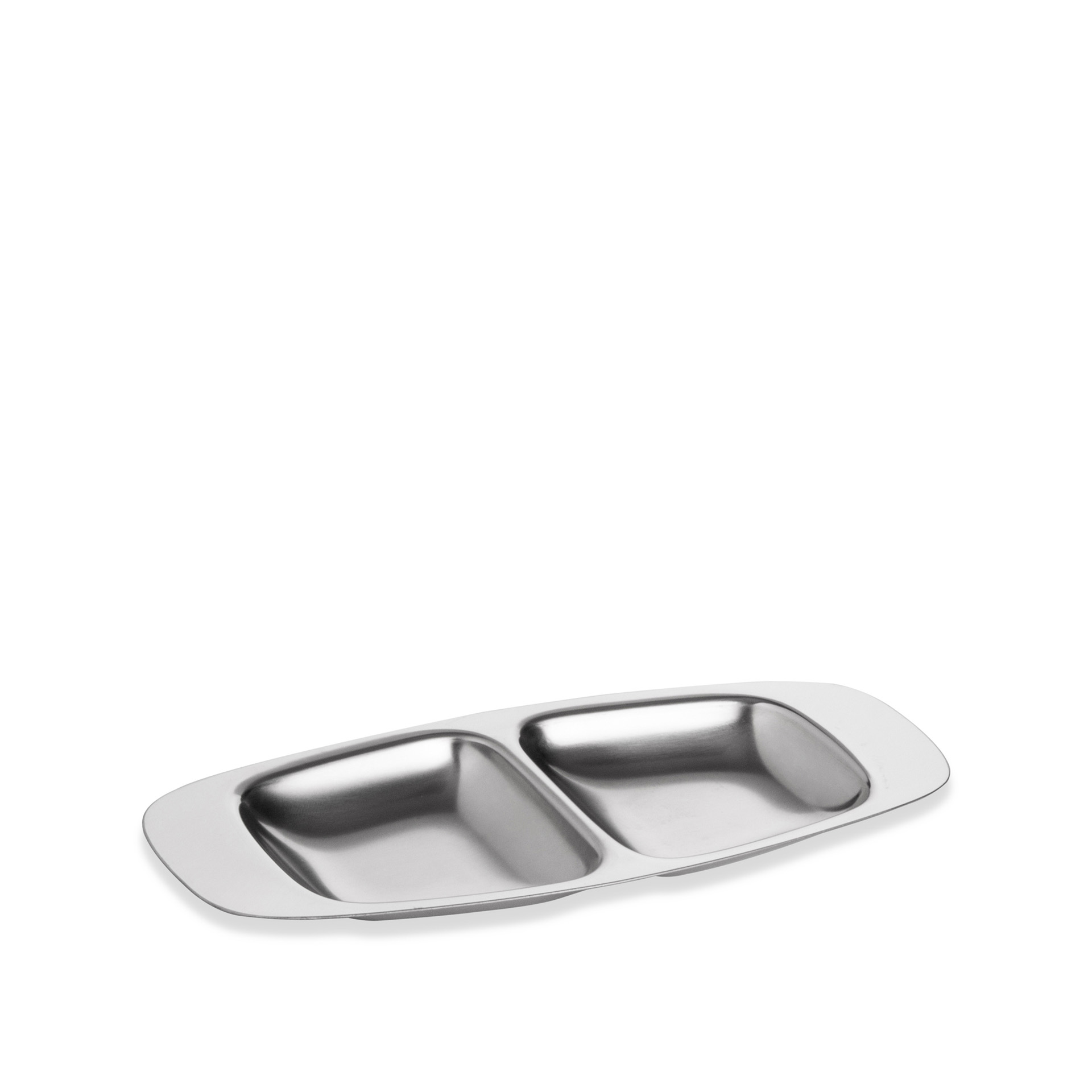 Bandeja Aperitivos Inox Grand Gourmet 2 Divisões 17X8X1cm