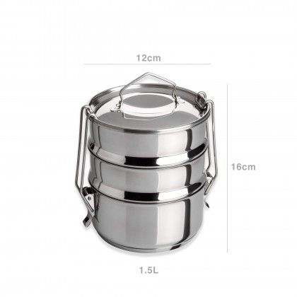 Marmita Inox Fundo Térmico Cookware Tripla 1500ml 12X16cm Marmita Inox Fundo Térmico Cookware Tripla 1500ml 12X16cm