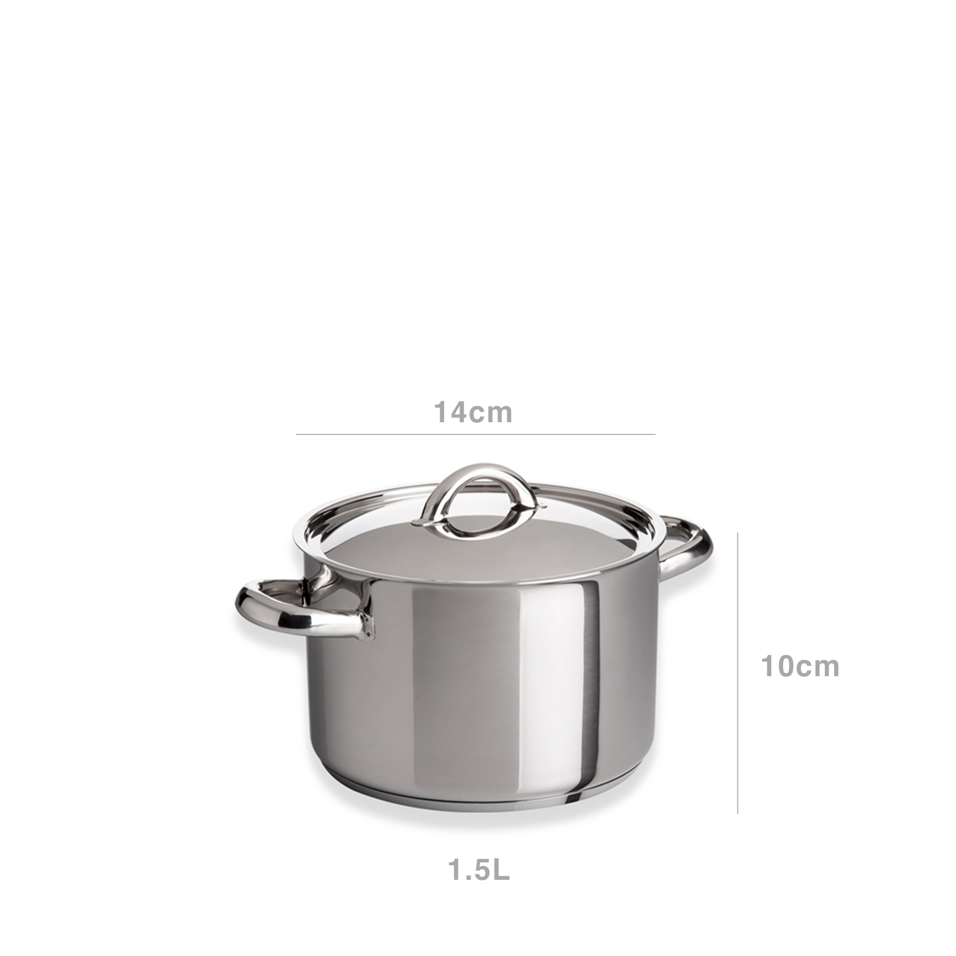 Panela Inox Charm com Asas Nº14 1.5L 14X10cm
