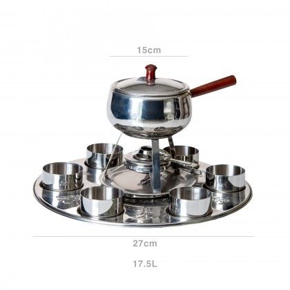 Fondue Giratório Gourmet 6 Taças + 6 Garfos 1750ml 15X27cm Fondue Giratório Gourmet 6 Taças + 6 Garfos 1750ml 15X27cm