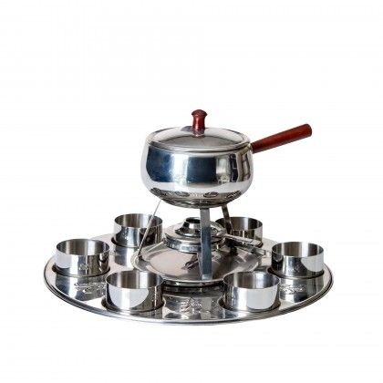 Fondue Giratório Gourmet 6 Taças + 6 Garfos 1750ml 15X27cm Fondue Giratório Gourmet 6 Taças + 6 Garfos 1750ml 15X27cm