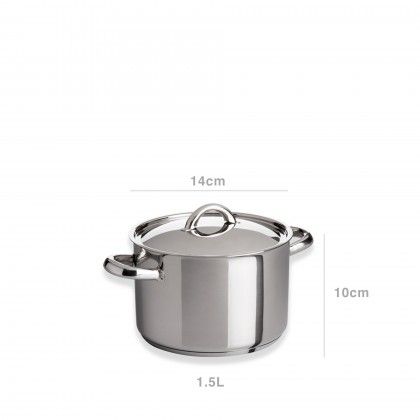 Panela Inox Charm com Asas N14 1.5L 14X10cm