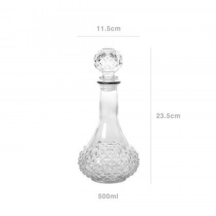 Garrafa Vidro Picotado 500ml 11.5X11.5X23.5cm Garrafa Vidro Picotado 500ml 11.5X11.5X23.5cm