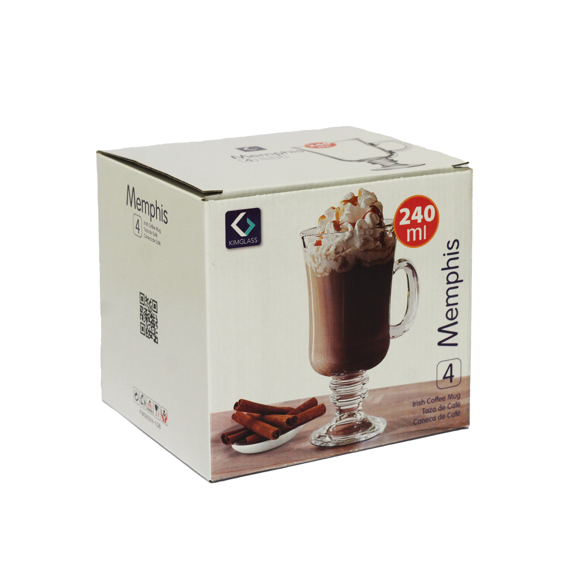 Caneca com Pé Memphis 240ml 15cm Pack 4