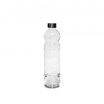 Garrafa Vidro Tampa Metal Redonda 1500ml 9X32cm