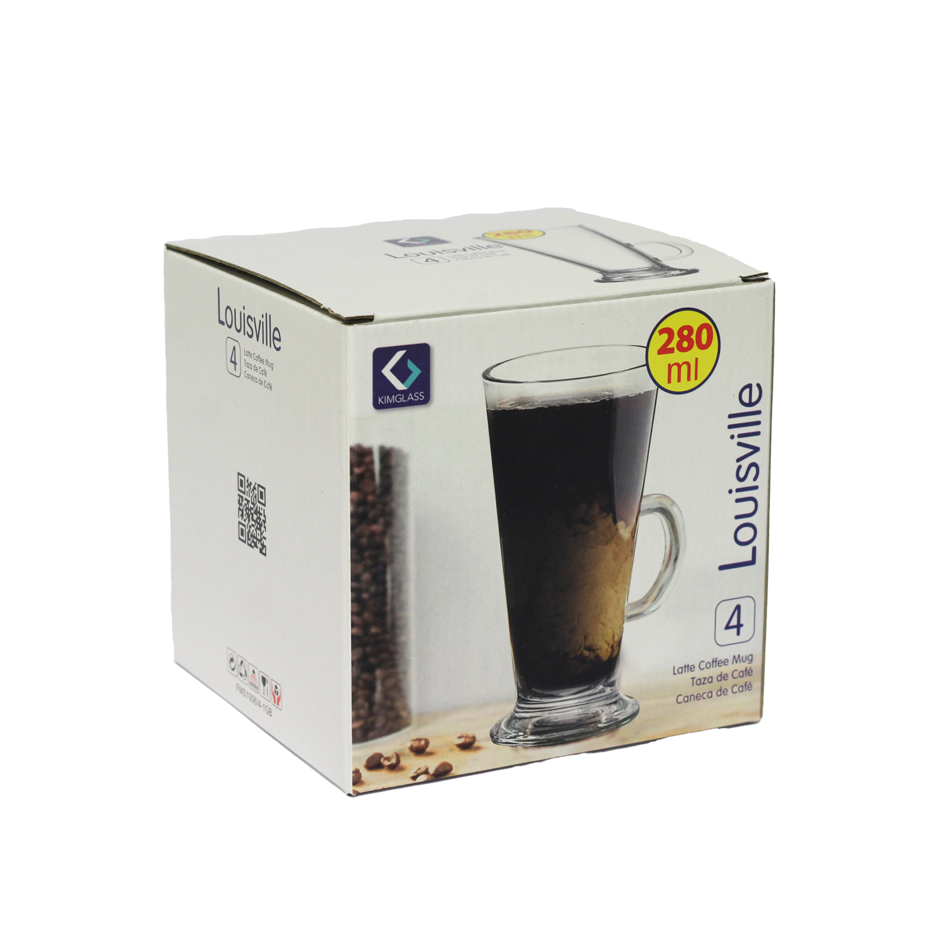 Caneca com Pé Louisville 280ml 15cm Pack 4