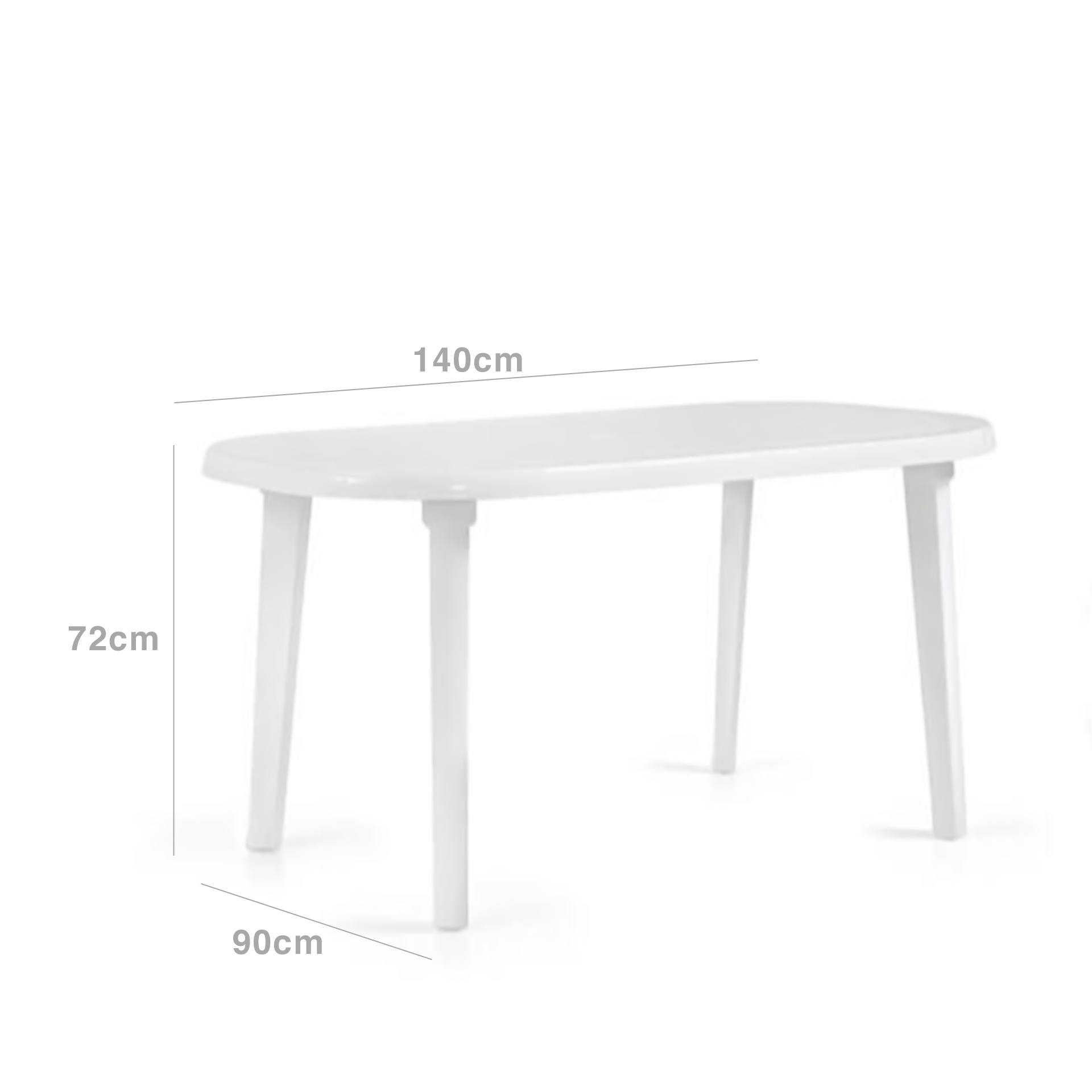 Mesa Plástica Braga Oval Branco 140X90X72cm