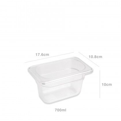 Contentor Gn 1/9 Policarbonato 17.6X10.8X10cm