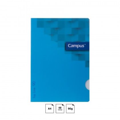 Caderno Agrafado Campus Capa Pl�stica A4 48 Folhas 90gr Quadriculado