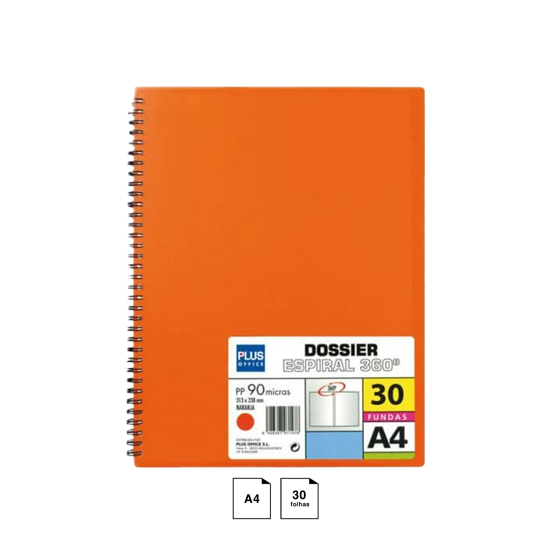 Catálogo Portfólio Espiral A4 30 Folhas Laranja 31.3X23.8cm