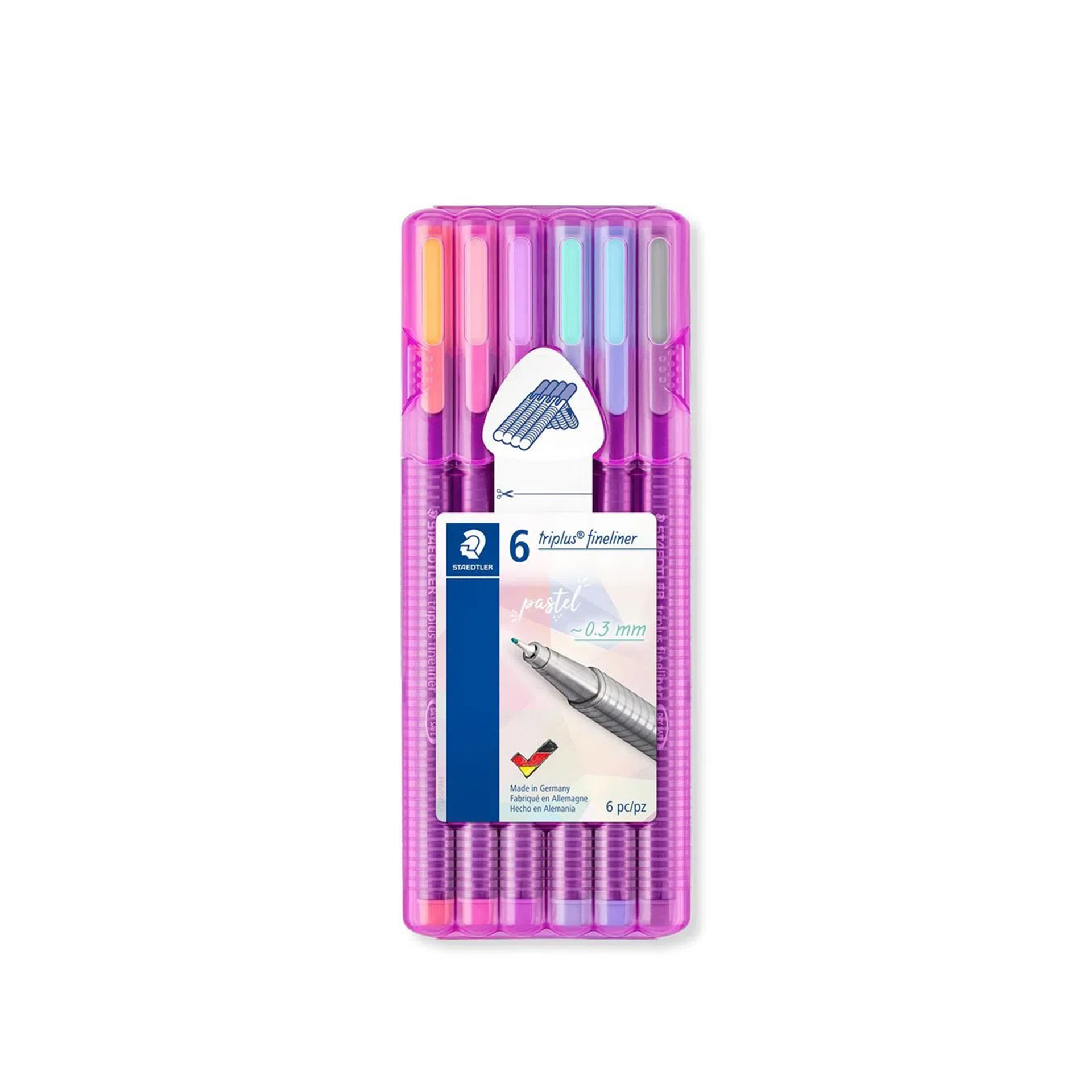 STAEDTLER CANETA PONTA FINA 0.3MM 334 6 CORES PASTEL SB6PA