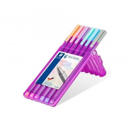 STAEDTLER CANETA PONTA FINA 0.3MM 334 6 CORES PASTEL SB6PA
