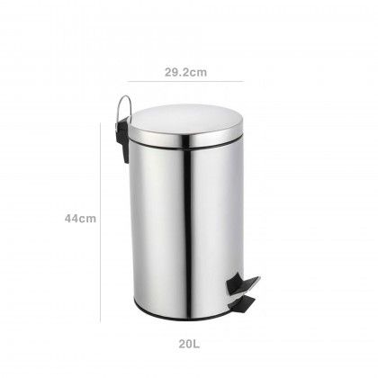 Balde Lixo Inox com Pedal 20l 29.2X29.2X44cm