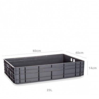 Caixa Contentora Fechada Cinza 23L 60X40X14cm Caixa Contentora Fechada Cinza 23L 60X40X14cm